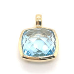 9CT YELLOW GOLD CHECKERBOARD PATTERN TOPAZ PENDANT