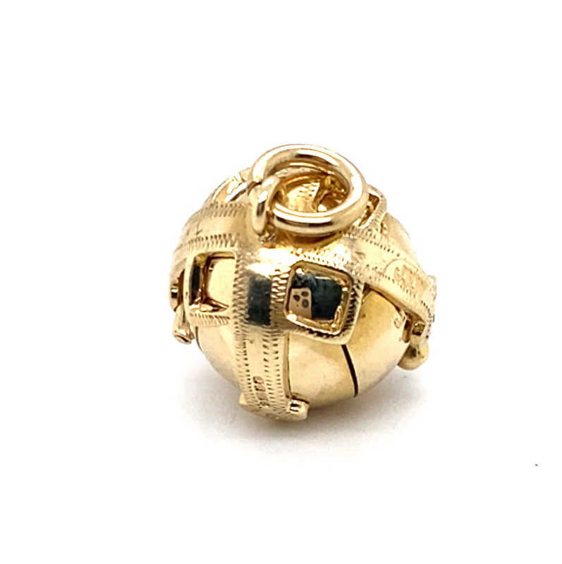 9CT YELLOW GOLD OPENING MASONIC ORB CROSS PENDANT
