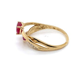 9CT YELLOW GOLD SYNTHETIC RUBY DRESS RING