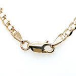 9CT YELLOW 55CM GOLD FLAT OPEN DIAMOND CUT CURB LINK CHAIN