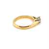 18CT YELLOW & WHITE GOLD POINTED SHOULDER DIAMOND DRESS RING VALUED @ $2699