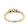 9CT YELLOW GOLD DIAMONDS SEMI BEZEL SET IN RAISED TRILOGY SETTING DRESS RING