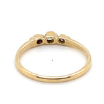 9CT YELLOW GOLD DIAMONDS SEMI BEZEL SET IN RAISED TRILOGY SETTING DRESS RING