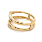 18CT YELLOW GOLD SPLIT INSERT STYLE DIAMOND DRESS RING VALUED @ $2999