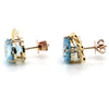 9CT YELLOW GOLD LARGE TOAPZ SET IN STUD EARRING