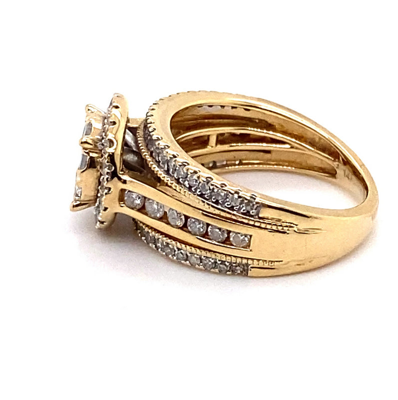 14CT YELLOW GOLD DIAMOND DRESS RING VALUED @ $3799