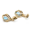 9CT YELLOW GOLD PEAR SHAPE TOPAZ & DIAMOND STUD EARRINGS