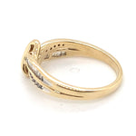 9CT YELLOW GOLD DIAMONDS SET IN THE CROSSOVER STYLE DRESS RING