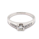 18CT WHITE GOLD THICKENED TOP STYLE DIAMOND DRESS RING VALUED @ $3699