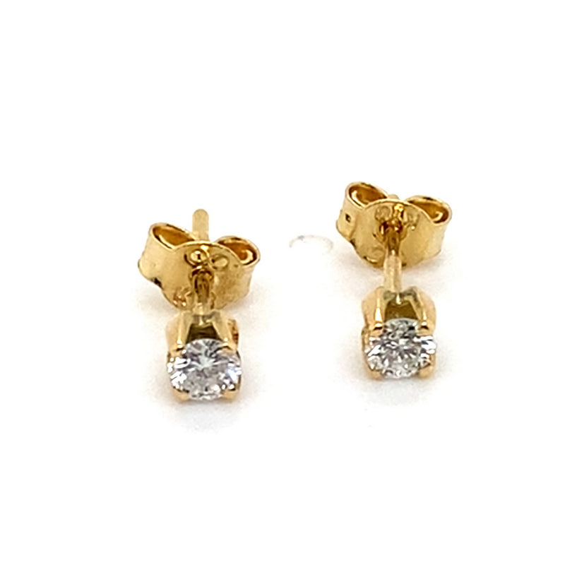9CT YELLOW GOLD DIAMOND STUD EARRINGS VALUED @ $1199