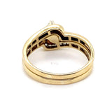 9CT YELLOW  & WHITE GOLD WRAP AROUND STYLE DIAMOND BRIDAL SET VALUED @ $2699