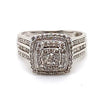 9CT WHITE GOLD FLOW UP STYLE DIAMOND DRESS RING VALUED @ $3299