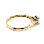 9CT YELLOW & WHITE GOLD POINTED SHOULDER DIAMOND DESS RING VALUED @ $1099