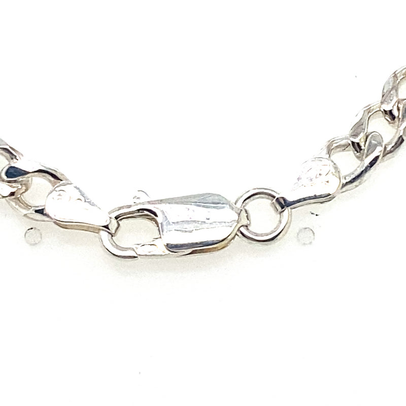 55CM SILVER CURB LINK CHAIN