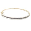 10CT WHITE GOLD DIAMOND OVAL HINGED BANGLE VALUED @ $3799