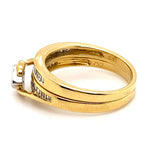 18CT YELLOW & WHITE GOLD WRAP AROUND STYLE DIAMOND BRIDAL SET VALUED @ $3399