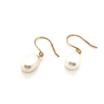 9CT YELLOW GOLD CULTURED PEARLS SET IN DROP STYLE EARRINGS