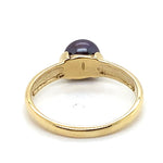 9CT YELLOW GOLD DYED CULTURED PEARL SET IN RING