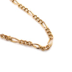 9CT YELLOW GOLD 29CM 3+1 FIGARO LINK ANKLET WITH 3 HEART SHAPE CZ'S
