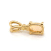 14CT YELLOW GOLD CABOCHON CUT OPAL & DIAMOND PENDANT