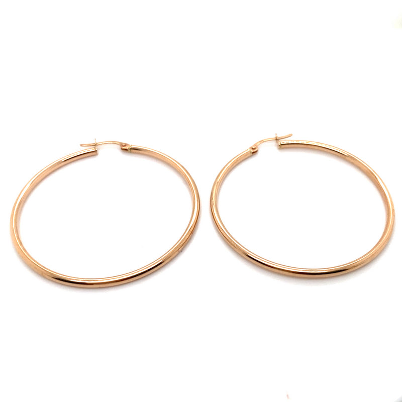 9CT ROSE GOLD LARGE HOLLOW HOOP EARRINGS