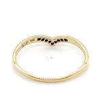 9CT YELLOW GOLD DIAMONDS CHANNEL SET IN THE V SHAPED RING