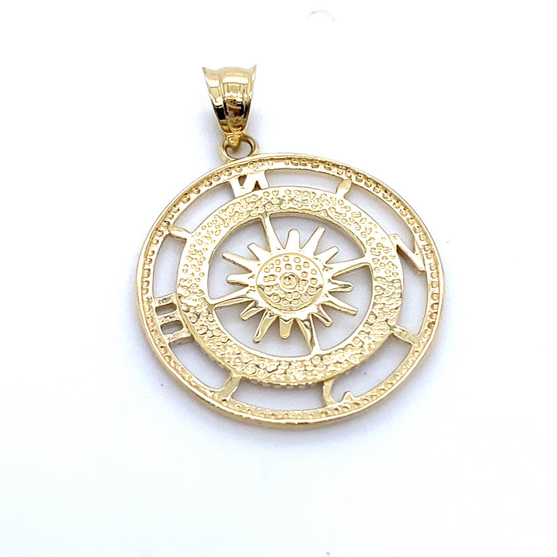 9CT YELLOW GOLD COMPASS PENDANT