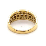 18CT YELLOW & WHITE GOLD THICKENED TOP DIAMOND DRESS RING VALUED @ $5999