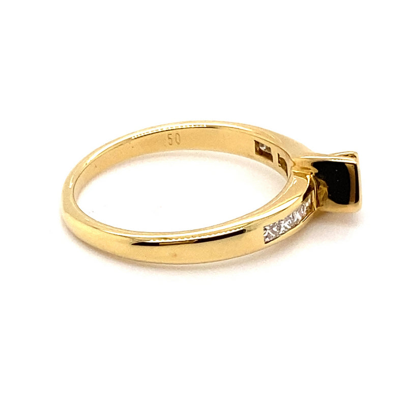 18CT YELLOW GOLD FORGED UP STYLE DIAMOND DRESS RING VALUED @ $2699