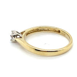 9CT YELLOW & WHITE GOLD DIAMOND DRESS RING