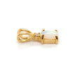 14CT YELLOW GOLD CABOCHON CUT OPAL & DIAMOND PENDANT
