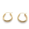 9CT YELLOW GOLD DIAMOND CUT PATTERNED SMALL HOOP EARRING