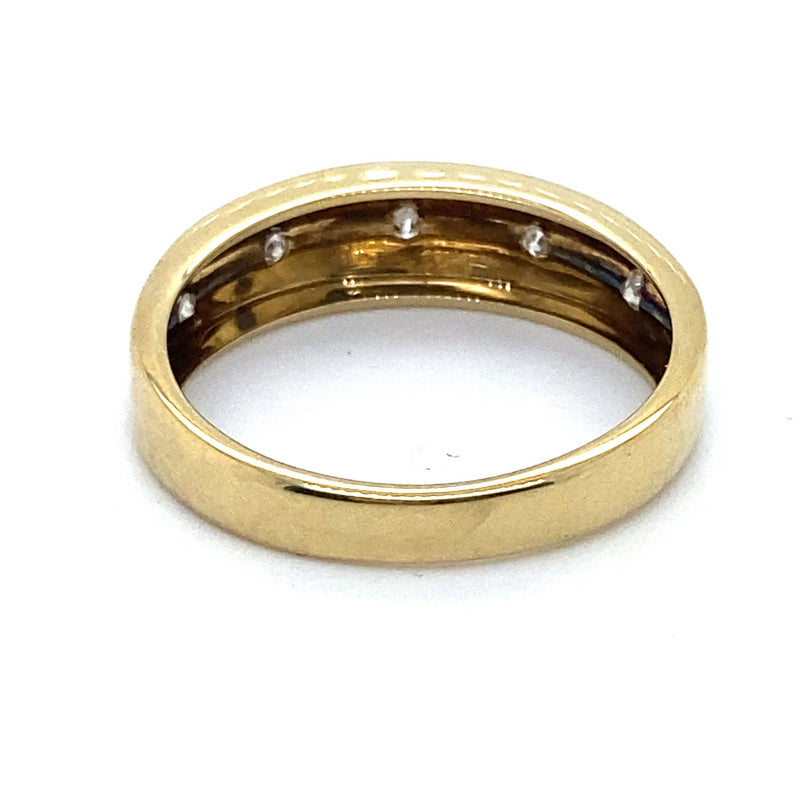 9CT YELLOW GOLD THICKENED TOP MENS DIAMOND DRESS RING VALUED @ $999