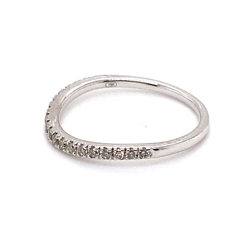 18CT WHITE GOLD FITTED THICKENED TOP STYLE DRESS RING VALUED @ $1799
