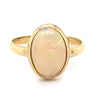9CT YELLOW GOLD OVAL CABOCHON CUT OPAL DRESS RING VALUED @ $1899