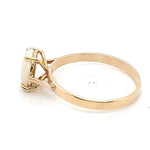 9CT YELLOW GOLD WHITE OPAL DRESS RING
