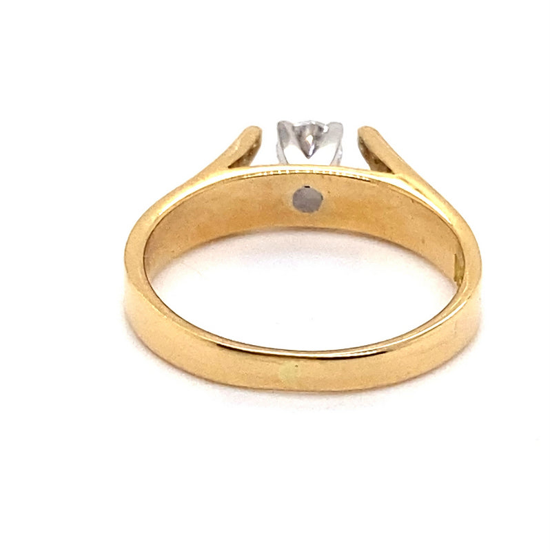 18CT YELLOW & WHITE GOLD SPLIT SHOULDER DIAMOND DRESS RING VALUED @ $2799