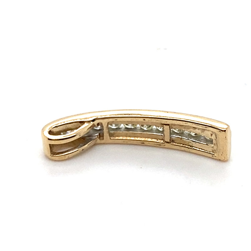 9CT YELLOW GOLD CHANNEL SET DIAMOND PENDANT