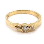 18CT YELLOW GOLD BEZEL SET DIAMOND DRESS RING VALUED @ $1699