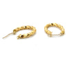 18CT YELLOW GOLD SMALL HOLLOW TWIST OVAL HOOP EARRINGS