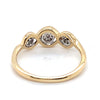 9CT YELLOW GOLD DIAMONDS SET IN THREE MINI CLUSTERS DRESS RING