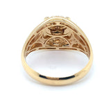 9CT YELLOW GOLD DIAMONDS SET IN EYES OF THE LION RING