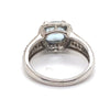 9CT WHITE GOLD AQUAMARINE & DIAMOND DRESS RING VALUED @ $2699