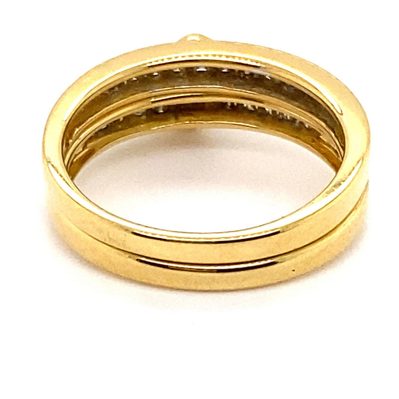 18CT YELLOW & WHITE GOLD WRAP AROUND STYLE DIAMOND BRIDAL SET VALUED @ $3399