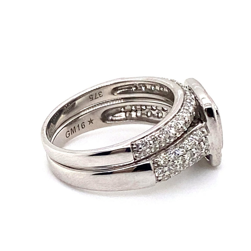 9CT WHITE GOLD FLOW UP STYLE DIAMOND BRIDAL SET VALUED @ $5499