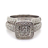 9CT WHITE GOLD FLOW UP STYLE DIAMOND BRIDAL SET VALUED @ $5499