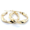 9CT YELLOW GOLD ROUND TWIST HOOP EARRINGS