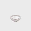 14CT WHITE GOLD POINTED SHOULDER DIAMOND DRESS RING VALUED @ $1999