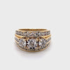 9CT YELLOW & WHITE GOLD THICKENED TOP DIAMOND DRESS RING VALUED @ $5499