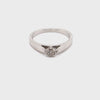 9CT WHITE GOLD POINTED SHOULDER DIAMOND DRESS RING VALUED @ $1100